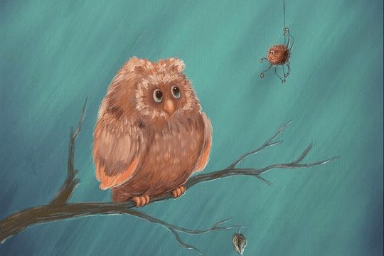 Owl with a spider - Featured image