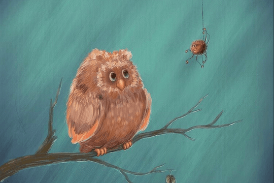 Owl with a spider - Featured image